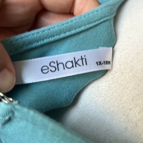 eShakti Colorblock Cotton Stretch Midi Dress - Picture 4 of 4